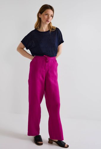 Pantalon taille semi-élastiquée uni en lin - MONOPRIX PREMIUM - Modalova