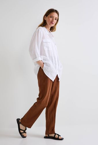 Pantalon carotte en lin - MONOPRIX PREMIUM - Modalova