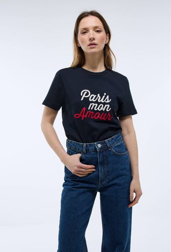 T-shirt manches courtes avec broderie en coton - MONOPRIX - Modalova