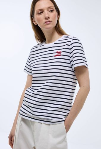 T-shirt manches courtes avec broderie en coton - MONOPRIX - Modalova