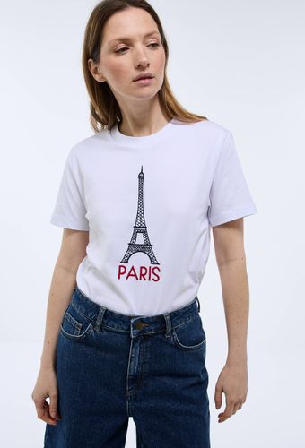 T-shirt manches courtes avec broderie en coton - MONOPRIX - Modalova