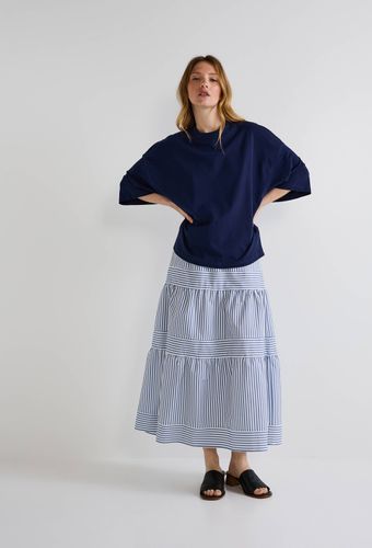 Jupe midi rayée en coton BIO - MONOPRIX FEMME - Modalova