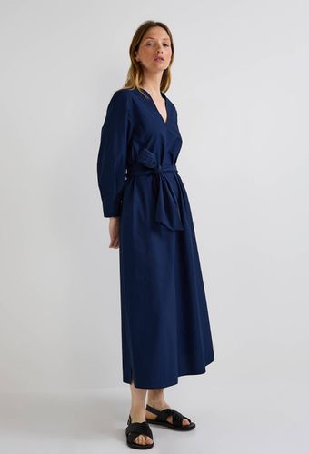 Robe midi col V unie - MONOPRIX - Modalova