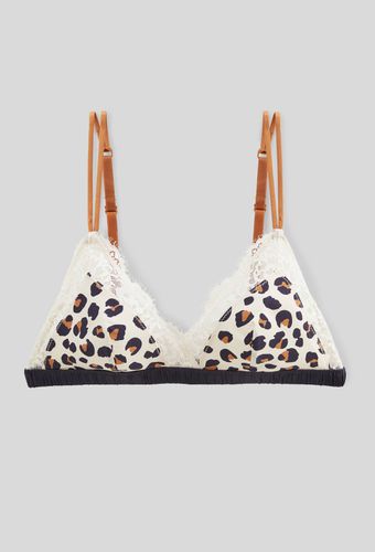 Soutien-gorge triangle ZOE en microfibre imprimée et dentelle - MONOPRIX - Modalova