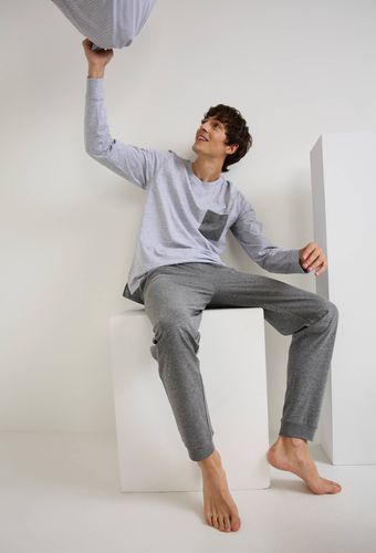 Pyjama manches longues et pantalon en jersey de coton, Bio - MONOPRIX - Modalova