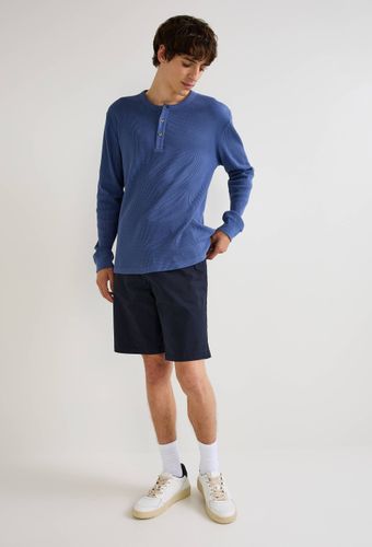 T-shirt col tunisien manches longues gaufré en coton BIO GOTS - MONOPRIX - Modalova