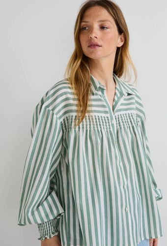 Chemise rayée détails smock - MONOPRIX - Modalova