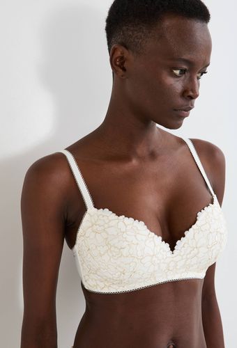 Soutien-gorge triangle padde CAMILLE en dentelle avec fils métallisés - MONOPRIX - Modalova