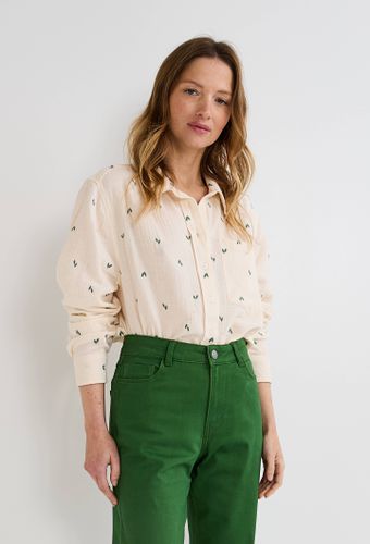 Chemise brodée manches longues - MONOPRIX - Modalova