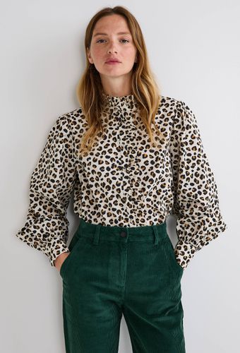 Blouse manches longues imprimée avec col montant en coton BIO - MONOPRIX - Modalova