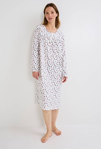 Chemise de nuit manches longues en coton BIO - MONOPRIX - Modalova