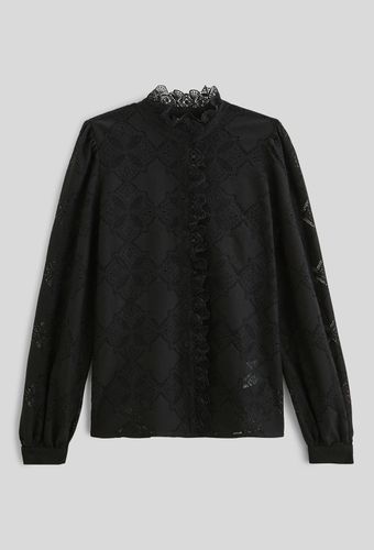 Blouse manches longues en dentelle avec col montant - MONOPRIX - Modalova