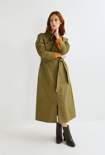 Robe longue ceinturée unie en coton - MONOPRIX - Modalova
