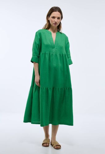 Robe midi ample unie en lin - MONOPRIX PREMIUM - Modalova