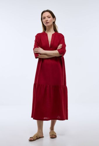 Robe midi ample unie en lin - MONOPRIX PREMIUM - Modalova