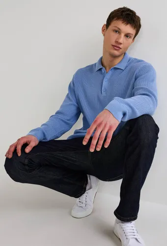 Pull col polo boutonné en coton BIO GOTS - MONOPRIX - Modalova
