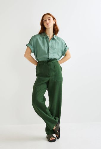 Pantalon taille semi-élastiquée uni en lin - MONOPRIX PREMIUM - Modalova
