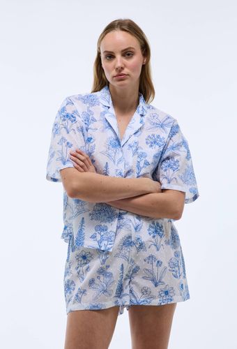 Pyjashort à imprimé floral en plumetis de coton BIO - MONOPRIX - Modalova