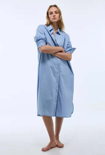 Chemise de nuit unie en popeline de coton BIO - MONOPRIX - Modalova