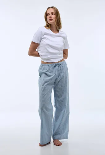 Pantalon rayé en popeline de coton BIO - MONOPRIX - Modalova