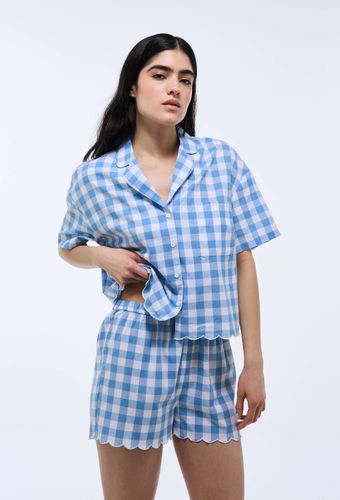Pyjashort vichy en coton bio GOTS - MONOPRIX - Modalova