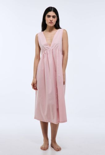 Chemise de nuit unie en coton dobby bio GOTS - MONOPRIX - Modalova