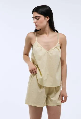 Pyjashort à fines bretelles en coton dobby bio GOTS - MONOPRIX - Modalova