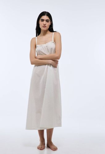 Chemise de nuit unie en coton plumetis bio GOTS - MONOPRIX - Modalova