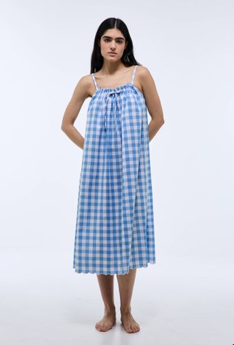 Chemise de nuit vichy en coton bio GOTS - MONOPRIX - Modalova