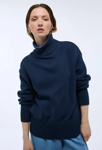 Pull à rayures rugby col montant en coton, Fabriqué en France - MONOPRIX FEMME - Modalova