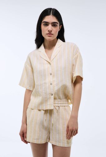 Pyjashort rayé lin coton - MONOPRIX - Modalova
