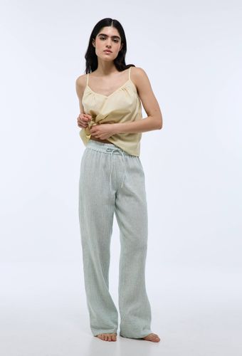 Pantalon rayée lin coton - MONOPRIX - Modalova