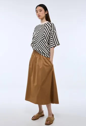 Jupe midi taille smockée unie en coton BIO GOTS - MONOPRIX - Modalova