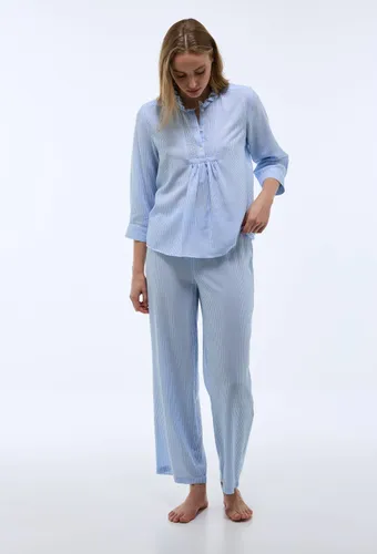 Pyjama rayé à manches longues avec détail plastron en coton BIO - MONOPRIX - Modalova