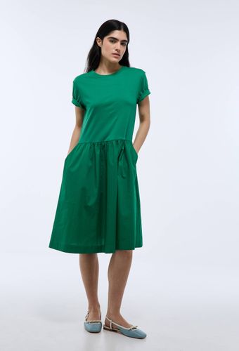 Robe courte bi-matière unie en coton BIO - MONOPRIX - Modalova