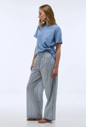 Pyjama long en pointelle et voile de coton BIO - MONOPRIX - Modalova