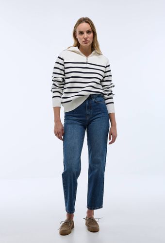 Pull col zippé en coton BIO - MONOPRIX - Modalova