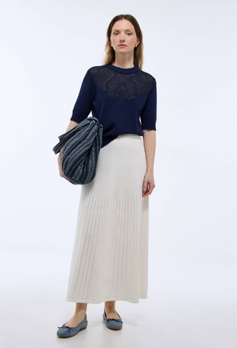 Jupe midi en maille ajourée - MONOPRIX - Modalova