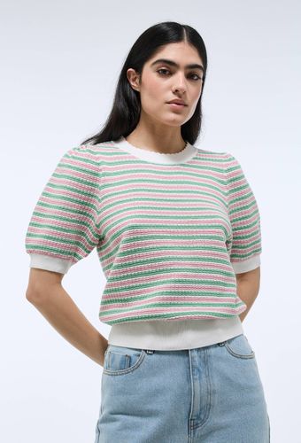 Pull manches courtes à rayures - MONOPRIX - Modalova