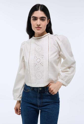 Top manches longues détails dentelle en coton BIO GOTS - MONOPRIX - Modalova