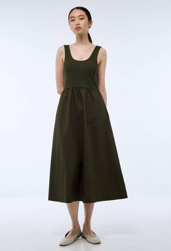 Robe longue bi-matière unie en coton BIO GOTS - MONOPRIX - Modalova