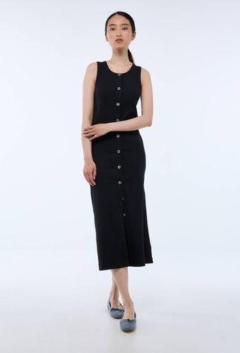 Robe en maille côtelé boutonée en coton BIO GOTS - MONOPRIX - Modalova