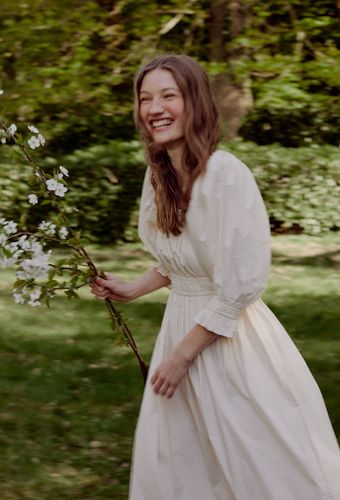 Robe manches coudes unie en coton BIO GOTS - MONOPRIX - Modalova