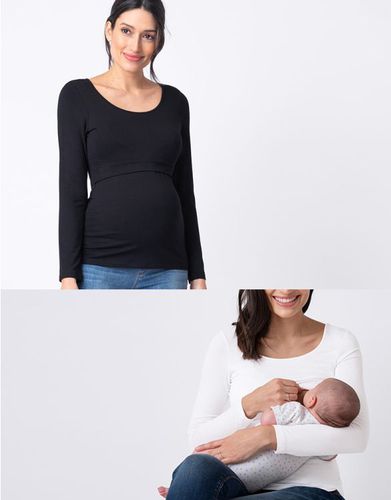Lot de 2 t-shirts grossesse et allaitement - /Blanc - Seraphine - Modalova