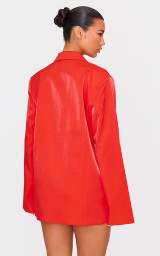 Red Blazer Oversize Ample Aspect Satiné | Taille 32 - PrettyLittleThing - Modalova