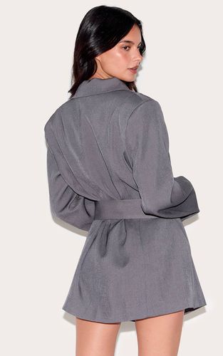 Charcoal Robe Blazer Structurée À Ceinture | Taille 42 - PrettyLittleThing - Modalova