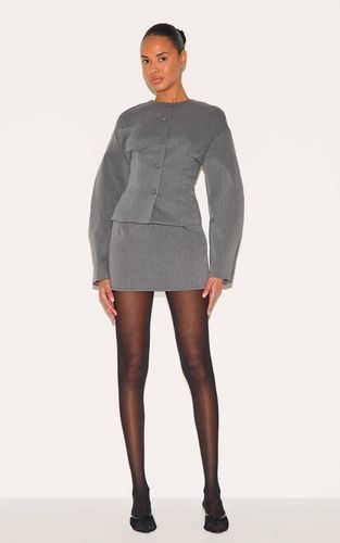 Charcoal Jupe Micro Mini Ajustée À Rayures Tennis Tissée Coordonnée | Taille 40 - PrettyLittleThing - Modalova