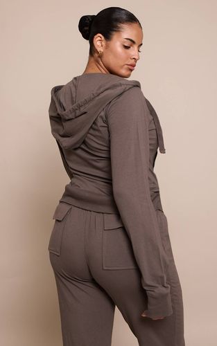 Charcoal Veste De Survêtement Ajustée Zippée Basique Grande Taille Ensemble Coordonné | Taille 46 - PrettyLittleThing - Modalova