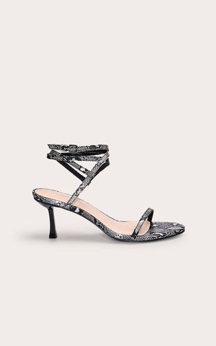 Snake Print Sandale À Talons Grise Imprimé Python Avec Brides | Taille 36 - PrettyLittleThing - Modalova