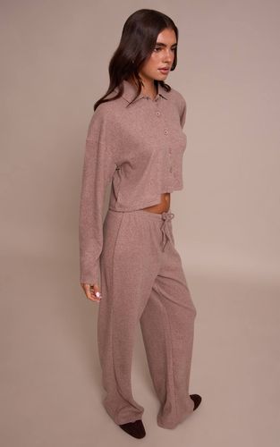Mushroom Pantalon Large À Cordon En Maille Côtelée Brossée Ensemble Coordonné | Taille 42 - PrettyLittleThing - Modalova